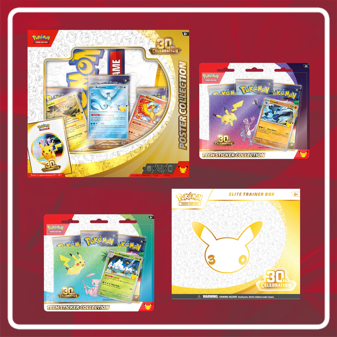 Pokémon 30th Celebration Bundle #1 (LIMIT 1 PER ORDER, PER HOUSEHOLD)